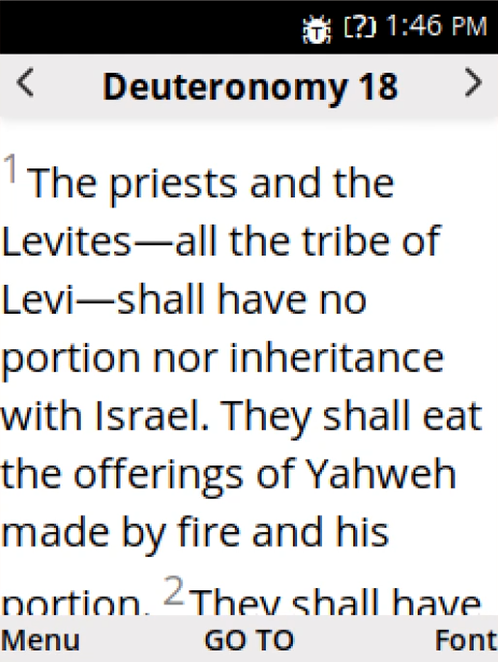 Bible chapter reading view